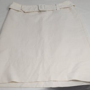 Larry Levine Cream A-Line Mini Skirt Work